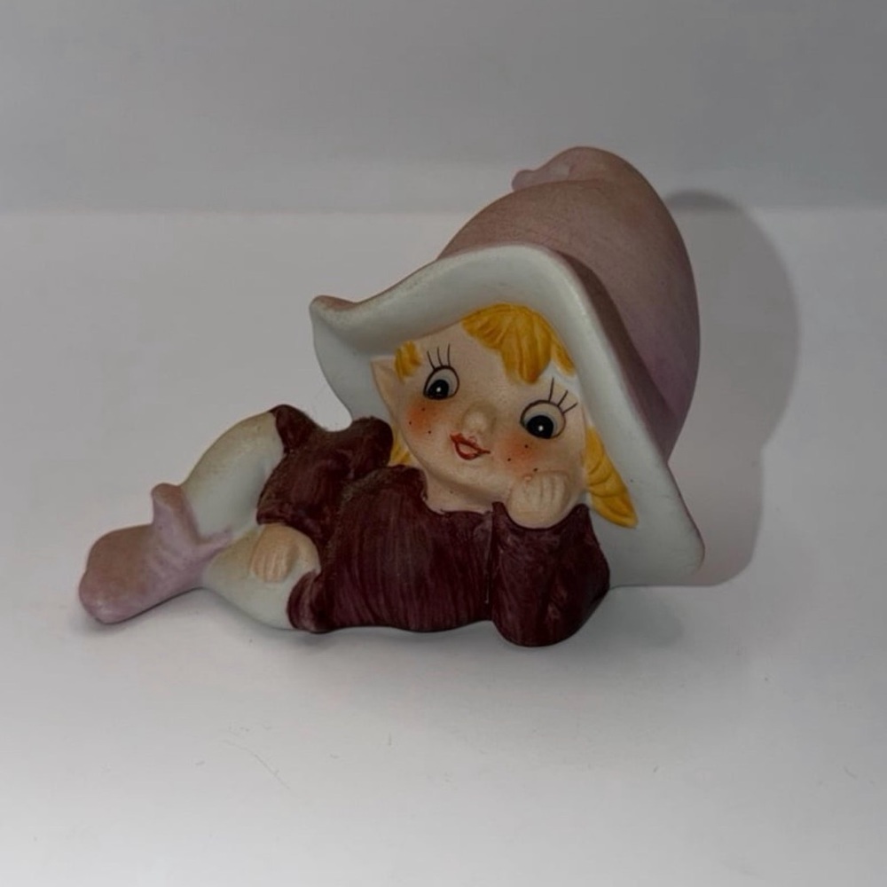 Vintage Set of 3 1970’s Homco Pixie Porcelain Fairie Elf Figures #5213 - Picture 8 of 10